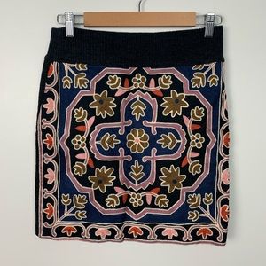 Zara Embroidered Mini Skirt